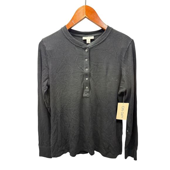 On 34th Macy’s Henley Shirt sz 0X Plus Size Black NEW #H757 - Picture 8 of 8
